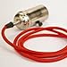 Globe Electric 1-Light Vintage Edison Mini Pendant, Red Designer Woven Fabric Cord, Brushed Steel Finish, 64755