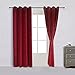 Cherry Home Set of 2 Classic Blackout Velvet Curtains Panels Home Theater Grommet Drapes Eyelet 52Wx96L-inch Red(2 Panels) Theater| Bedroom| Living Room| Hotel