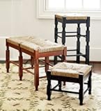 Acacia Wood Rush Seat Bar Stool