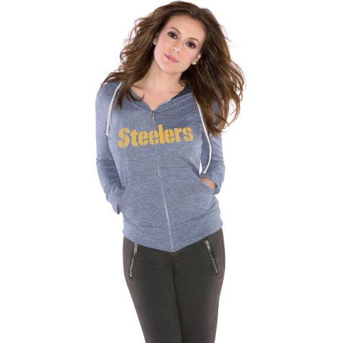NFL Women's Pittsburgh Steelers Tried and True Hoody (Heather Grey, Medium)