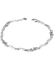 14K Italian White Gold Diamond-Cut Infinity Segment Bracelet (6.5"), Women Jewelry in Gift Box