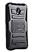 Alcatel One Touch Pop Icon 2 LTE A846L Armor Case, The3Knights[TM] Armor Shock Proof Heavy Duty Stand Cases with Swivel Belt Clip Cover + Stylus + Premium Screen Guard (BLACK)