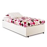 South Shore Furniture, Logik Collection, Twin Lower Bunk on Casters, Pure W ....