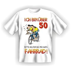 Diamant Shirts , Fun T-Shirt mit Spruch , Ich bin �ber 50 ... Butte helfen Sie mir aufs Fahrrad ! , Gr�sse S M L XL XXL, XL