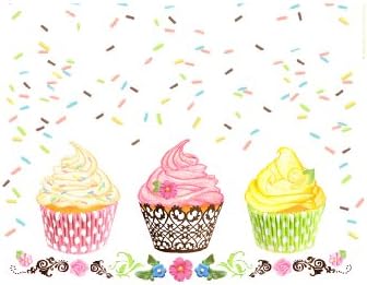 Cupcakes - Fresh, Original Design on a Pure Cotton Kitchen Towel