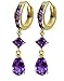14k Gold Hoop Huggie Earrings with Genuine title=