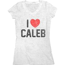 Pretty Little Liars I Love (Heart) Caleb Juniors White V-Neck Burnout T-shirt