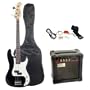 AB 43" Electric Bass Guitar with 10 Watt Amp Combo - Black