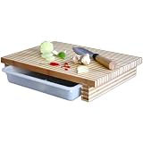Cleenbo Bamboo XL Schneidebrett mit Auffangwanne Bambus 400 x 290 x 70 mm BICOLOR Sonderedition Lieferung nur solange der Vorrat reicht