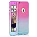 iPhone 6 Case, iLapland Ultra Thin Full Body Coverage Protection Gradient Ramp Colorful PC Hard Slim Case with Tempered Glass Screen Protector for Apple iPhone 6 (Pink to Blue/iPhone 6 4.7