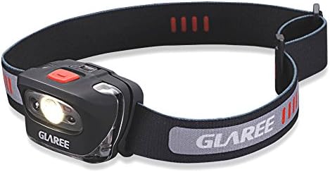 XYZER Glaree Ultra Bright LED Headlamp Flashlight - Complete Lifetime Guarantee - Light & Comfortable With Longer Battery Life - Adjustable White, Low Power Red, And Strobe Light Ideal For Camping, Running, Hunting, Reading, More - Black, Water Resistant with 3 AAAs Included