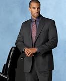 Lauren By Ralph Lauren Two-Button Grey Jacket Big and Tall