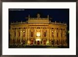Illuminated Burgtheater (National Theatre) at Night, Vienna, Austria Framed Photographic Poster Print by Jon Davison, 29x21