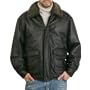 Landing Leathers Men's Cowhide Leather Flight Bomber Jacket with Genuine Shearling Collar - Regular & Tall