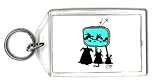 Keychain with mouse, dog, television, cat, watching