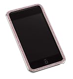 Gilty Couture Silver-Plated Bezel Faceplate with Pink Swarovski Crystals for iPod touch 1G