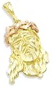 14K YELLOW and ROSE GOLD JESUS FACE NEW CHARM PENDANT