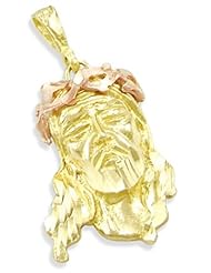 14K YELLOW and ROSE GOLD JESUS FACE NEW CHARM PENDANT