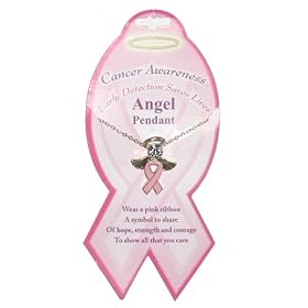 Click here to buy Pink Ribbon Angel Pendant Necklace Breast Cancer Awareness by DM.