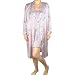 2 Piece Set Women's Embroidered Floral Silky Satin Robe And Babydoll Nightgown - Bubblegum Pink - Small