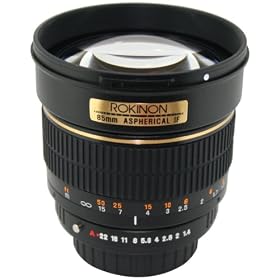Rokinon 85M-P 85mm F1.4 Aspherical Lens for Pentax (Black) by Rokinon