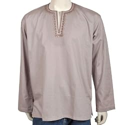 Mens Long Sleeve Casual Cotton Shirt Kurta India Chest 42 inches