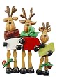 Family of 3 Jingle Bell Reindeer Christmas Ornament For Personalization #W3526