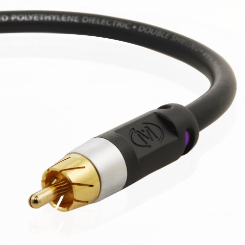 Mediabridge Ultra Series - Dual Shielded Subwoofer Cable - RCA to RCA Gold Plated Pro Grade Connectors (15 Feet)