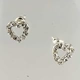 Pierced Heart April Birthstone Earrings Stud