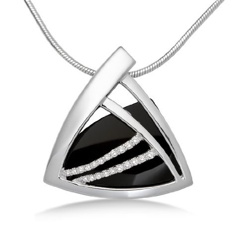 Miore Damen-Collier 925 Sterling-Silber Schlangenkette  Anh&auml;nger dreieckig hochglanzpolier Preisvergleich
