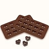 Sorbus® Heart Shaped Silicone Mold for Chocolate, Jelly and Candy - 15-piece Per Mold (Set of 2)