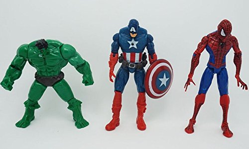hot ! NEW 6pcs/set 14cm avengers Captain America Wolverine hulk Thor Spiderman Batman PVC Action Figure Model Christmas gift toy