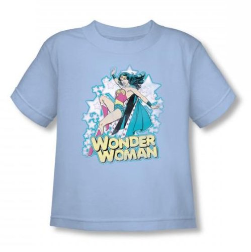  Dc Comics - I'M Wonder Woman Toddlers T-Shirt In Light Blue Sheer