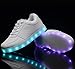 HUSKSWARE Multi-Color LED Light Up Shoes with USB Charging for Little Kid/Big Kid, 2 M US Little Kid, White