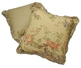 Set of 2 Reversible Indoor/Outdoor Deck Pillows - Yellow Floral and Stripe