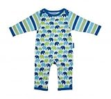 Toby Tiger(TM) (New 2008 Collection 100% Organic) Stunning Blue Elephant Print Baby Gift Set of Hat, Romper Sleepsuit & Blanket (6-12mths) PLUS Free Thomas Book (RRP £4.99) exclusively packaged by THE BABY