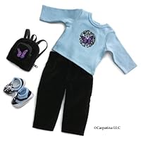 Blue Butterfly Doll Outfit, Bag and Shoes, Made for 18 American Girl Dolls