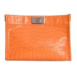 Murval Moc Croc Cosmetic Clutch (Orange)