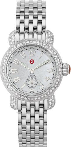 Michele Stainless Steel CSX 26 Ladies Diamond Set Bracelet Watch