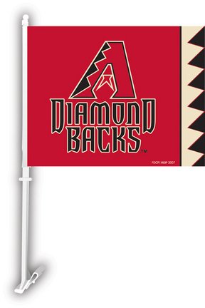 Arizona Diamondbacks Car Flag W/Wall Brackett Set Of 2 - Car Flag Diamondbacks