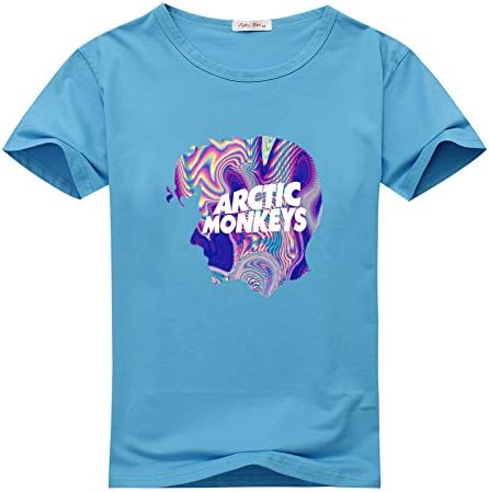 DanielSanta Womens Arctic Monkeys Band Sky Blue T-shirts Size XL