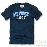 Vintage Wash Military Air Force 1947 Navy T-Shirt Slim Fit, Large
