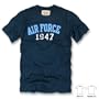 Vintage Wash Military Air Force 1947 Navy T-Shirt Slim Fit, Large