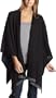 V Fraas Women's Tipped Ruana,Black,48x60