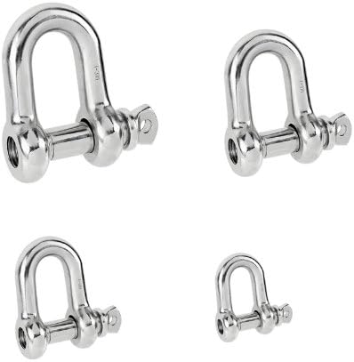 Grade 316 Stainless Steel Screw Pin Shackle - Choose Size 3/16", 1/4", 5/16" or 3/8" - Superior Strength and Rust Resistance
