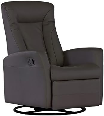 Dezmo Home Décor Furniture Set Push Button Recliner, Glider and Swivel, Arm Chair in Brown Bonded Leather