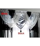 Luxury Black Tassel Voile Swag