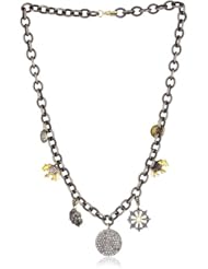 Shery Shabani "Karma" Diamond Gold and Silver Charm Pendant Necklace