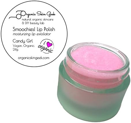 Smoochies! Lip Polish ~ Vegan Organic Moisturizing Lip Exfoliator ~ Candy Girl (Pink Cotton Candy Flavor) 24g