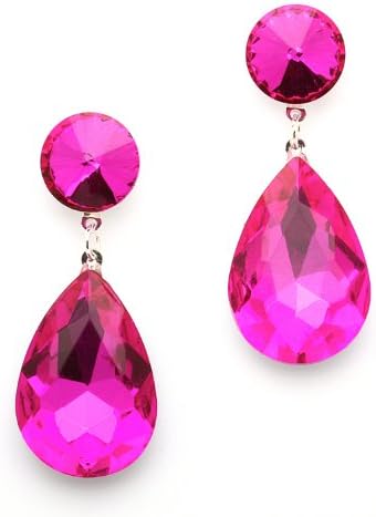WEDDINGWORTHY Color Splash Hot Pink Crystal Earrings